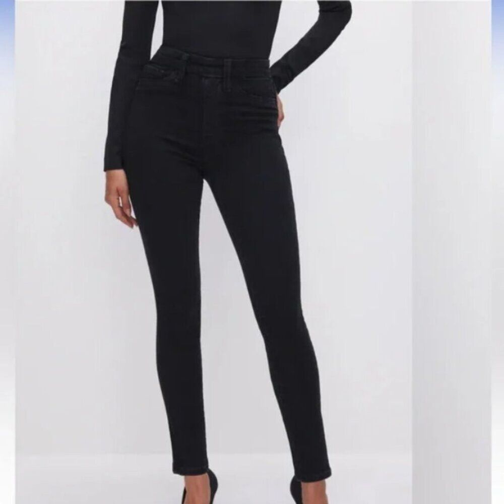 Good American Women's Jeans Good Legs POWER STRETCH PULL-ON SKINNY Black S